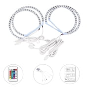 1 set for BMW E46 colorful Car LED Halo Rings Angel Eyes Headlights Light Kits RGB COB marker 2x131mm+2x146mm