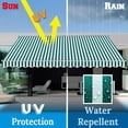 thumbnail image 3 of SUNRISEUMBRELLA Outdoor Patio Awning Retractable Awning Sun Shade Manual Patio Deck Awning (13'x10',Green with white), 3 of 5