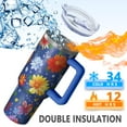 thumbnail image 5 of OBREWU Pioneer Flower Tumbler with Handle and Lid,Pioneer Flower 40oz Double Wall Vacuum Insulated Tumbler,Cups Gift for Women and Men, 5 of 7