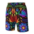 thumbnail image 6 of Uemuo Colorful Floral Pattern Men's Swim Trunks Hawaiian Beach Bathing Suit Swimsuits Beach Quick-Dry Shorts with Pockets-Medium, 6 of 9