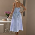 thumbnail image 5 of qolati Summer Dresses for Women 2025 Striped Spaghetti Strap Maxi Sundresses Boho Beach Vacation Sleeveless Flowy Long Dress, 5 of 9