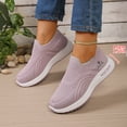 thumbnail image 2 of Women's Orthopedic Walking Shoes 2026 Arch Support Antiskid Slip on Running Shoes Breathable Mesh Knit Sneakers Purple Size 6, 2 of 6