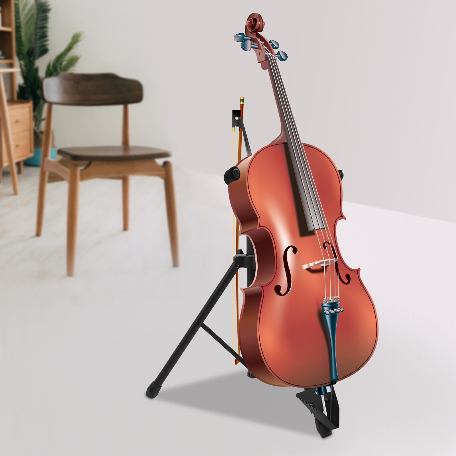 Cello Holder Adjustable Folding Guitar Stand for Music Instrument Storage Display Shelf