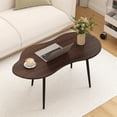 thumbnail image 2 of Gymax Cloud Shape Coffee TableIrregular Center Table w/ Metal FrameWooden Table Walnut, 2 of 10
