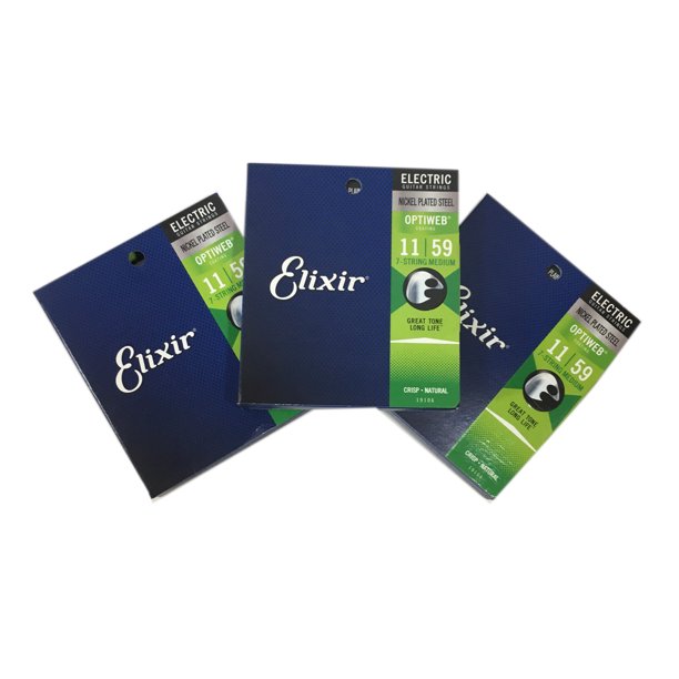Elixir Guitar Strings 3Pack 7String Electric Optiweb Electric Medium