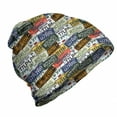 thumbnail image 1 of USA Unisex Beanie, Retro Auto License Plates, Hiking Outdoors, Multicolor, by Ambesonne, 1 of 1