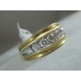 thumbnail image 3 of Hitanshu Jewels 2Ct Round Cut CZ Men's Wedding Band Ring 14K Yellow Gold Finish, 3 of 6
