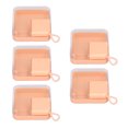 thumbnail image 4 of Soporte para esponjas de maquillaje, portátil, transparente, con forma rectangular, con anillo colgante, Color naranja, 5 uds., 4 of 14