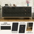 thumbnail image 4 of Boyel Living Sideboard Buffet Cabinet with 3 Drawers & 2 Doors, Black TV Stand w/ Storage, Wood Dresser Buffet Cabinet for Dining Room Living Room, Entryway, 4 of 6