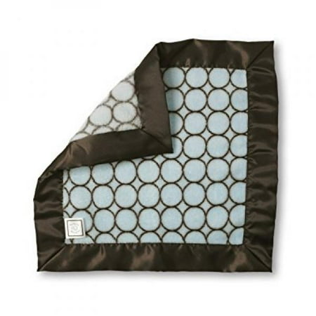 Pastel Blue Mod Circles - SwaddleDesigns Baby Lovie, Security Blankie in Brown Mod Circles, Pastel Blue
