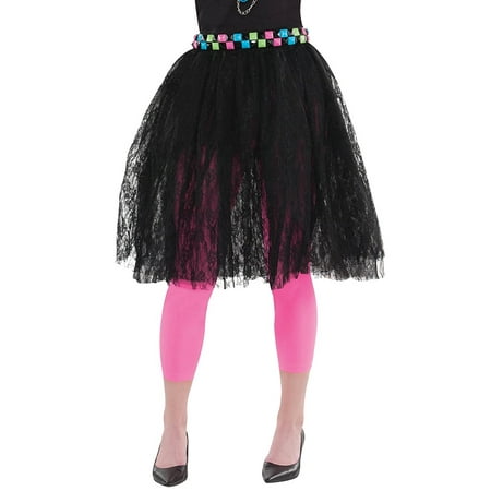 80s Black Lace Skirt Costume - Standard - Dress Size 6-8