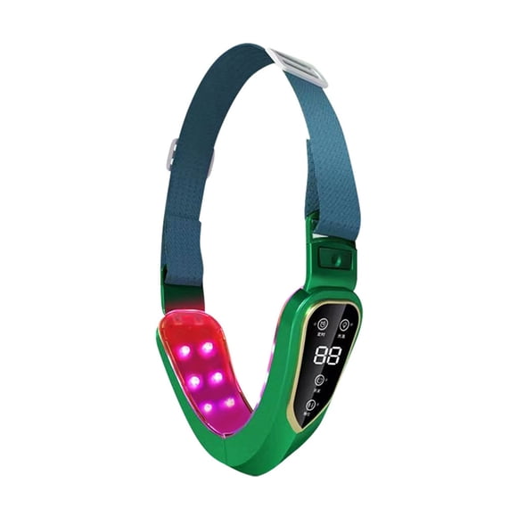 Minnieouse Dispositivo de elevación facial Ajustable 12 modelos Adelgazante Reductor de doble mentón Ligero Elevador en forma de V Mujer Protección de la piel Verde esmeralda