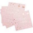 thumbnail image 1 of Pink Napkins Rose Gold Happy Birthday 50pcs, Paper Napkin Folding 3 Layers Disposable Tableware Dinnerware for Birthday Anniversary Rose Gold Party De, 1 of 5