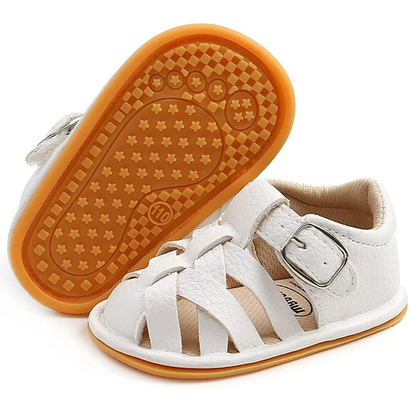 Infant Baby Girl Boy Sandals unisex Comfort Premium Summer Outdoor Casual Beach Shoes with Flower Bowknot Anti Slip Rubber Sole Newborn Toddler Prewalker First Walking Shoes