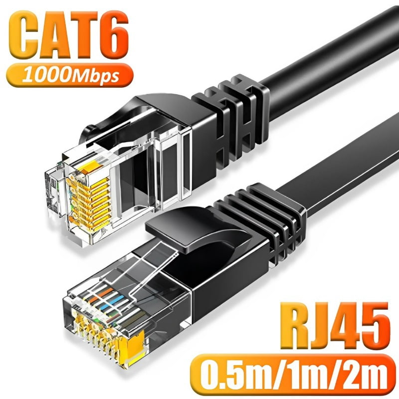 Cat 6 Ethernet Cable RJ45 Shielded Network 32FT/65FT/98FT Ethernet Cableh Flat Hig Speed 1000Mbps Internet Network Cord Cat6 RJ45