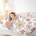 thumbnail image 4 of Manfei Teens Kawaii Floral Full Size Comforter Sets, Grey Groovy Daisy Flower Bedding Comforter Set, Cute Princess Cartoon Reversible Bedding Sets, Luxury Bedroom Decor, 3 Pieces, 4 of 8