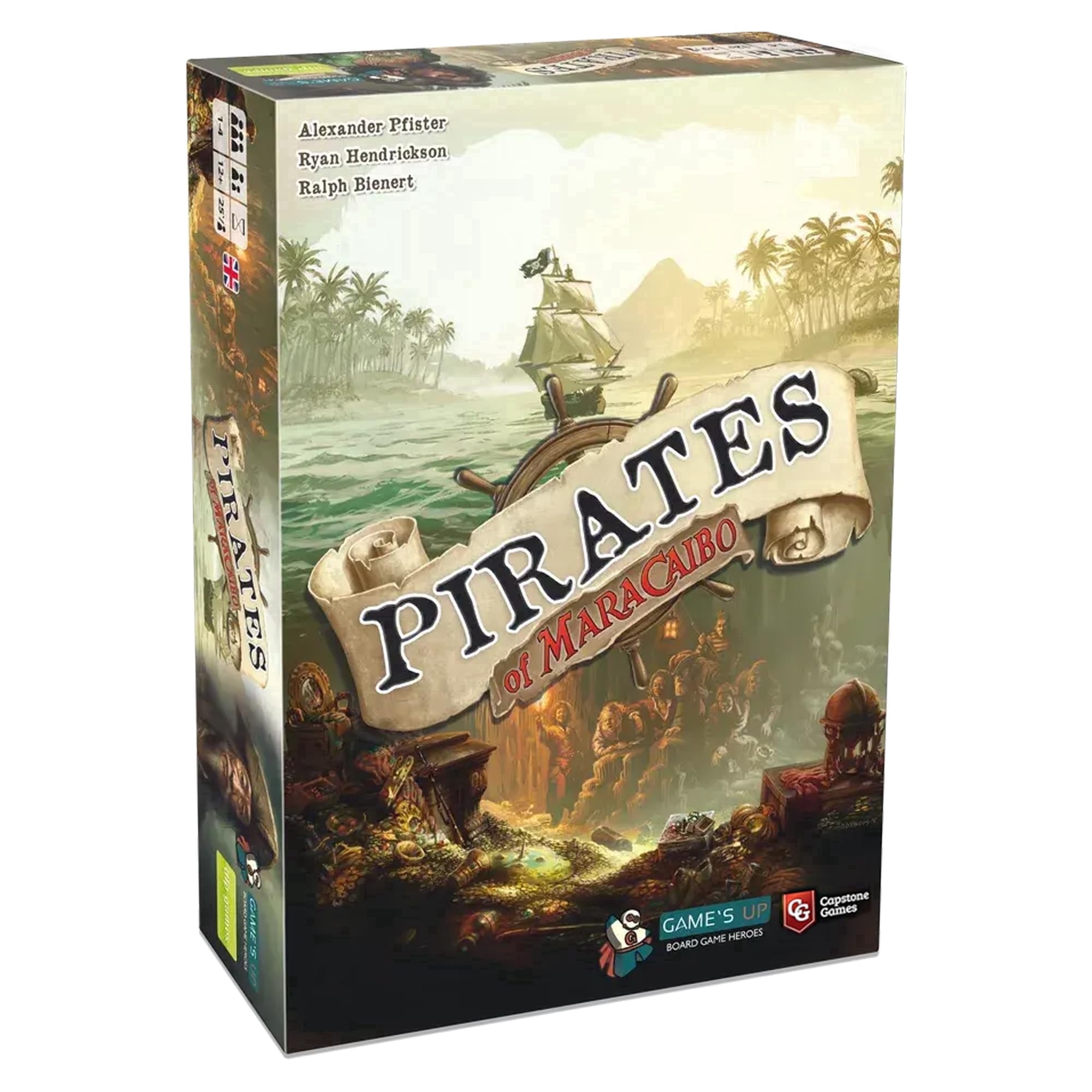 Capstone Games Pirates of Maracaibo Strategy Board Game for Adults, 1-4 Players, Ages 14+, 25-100 Min Playtime, Pirate Adventure