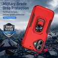 thumbnail image 5 of Dteck Case for iPhone 16 Plus,Shockproof Rubber Military Grade Drop Protection Dual Layer Case Ring Holder Kickstand Cover for iPhone 16 Plus,Red+Black, 5 of 9