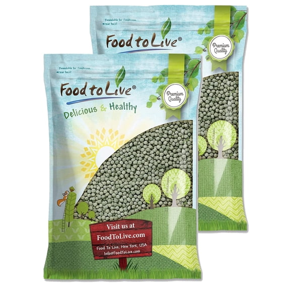 Food to Live, Whole Dried Green Peas, 25 Pounds, Raw