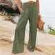 zanvin Linen Pants for Women Summer Wide Leg High Waisted Pant Casual Baggy Cargo Lounge Trousers with Pockets Clearance - image 1 of 5