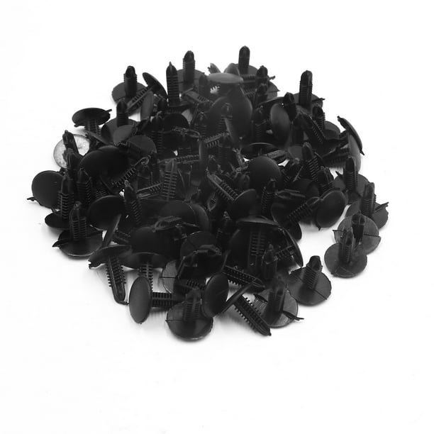 100Pcs Grapas 5x4mm Agujero Plástico Negro Remache Sujeción de Panel Moldura del Coche