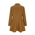 thumbnail image 6 of Wool Coats For Women Mid Length Fall Winter Trendy Slim Fit Wool Coat Lapel Collar Open Front Overcoat With Pocket, 6 of 9