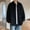 Black, variant on Aueoeo Men's Oversize Jackets Ribbing Lapel Neck Shirt Casual Fashion Button Up Long Sleeved Shirt Black L