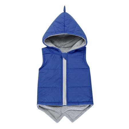 

Fancifize Kids Toddler Baby Girl Boy Dinosaur Vest Hoodie Sleeveless Waistcoat Zip Up Fall Winter Cotton Padded Warm Jacket Outwear 6M-7T