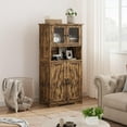thumbnail image 4 of HOSSLLY Bathroom Storage Cabinet, Freestanding Bathroom Cabinet with Open Storage, Kitchen Pantry Cabinet with Doors for Living Room, Bathroom Floor Cabinet, Brown, 4 of 9