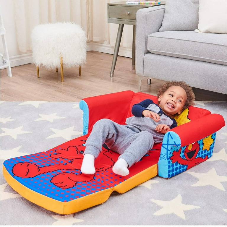 Marshmallow Furniture Kids 2 in 1 Flip Open Foam Sofa Bed Elmo