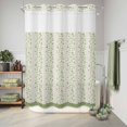 thumbnail image 6 of No Hook Shower Curtain, Green Floral Shower Curtains for Bathroom with See Through Top Window, Spring Flowers Waterproof & Washable Bath Curtain Stall 48"x72", 6 of 9