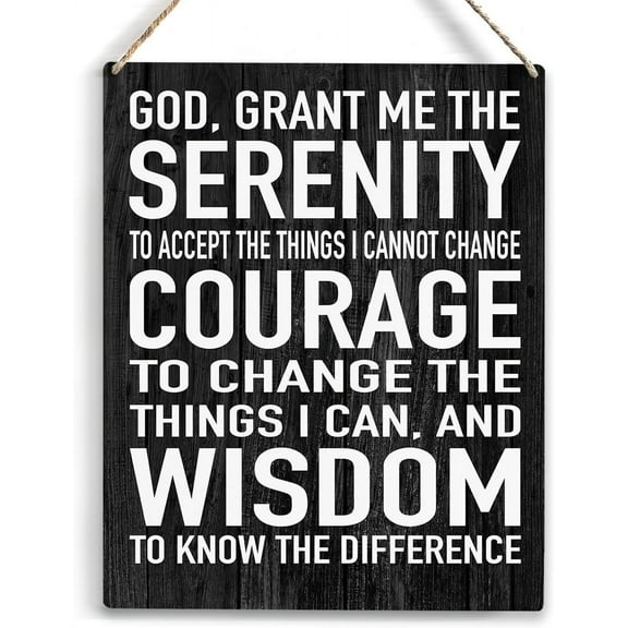 God Grant Me the Serenity Wood Sign Rustic Inspirational Wooden Hanging Plaque for Home Wall Art Decoration 8x10 Inch Present