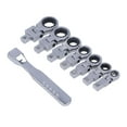 thumbnail image 3 of Juego de 8 herramientas de acero de aleación con cabezal flexible de 180° y llave de trinquete para mantenimiento de tuberías, 3 of 15