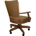thumbnail image 2 of Leather Classic Caster Solid Wood Dining Chair - Brown on Honey, 2 of 3