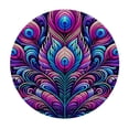 thumbnail image 2 of WERPE Boho Lotus Indian Hamsa Blue Ombre Neon Sherpa Outdoor Fitted Round Tablecloth, 36in-70in White, 2 of 7