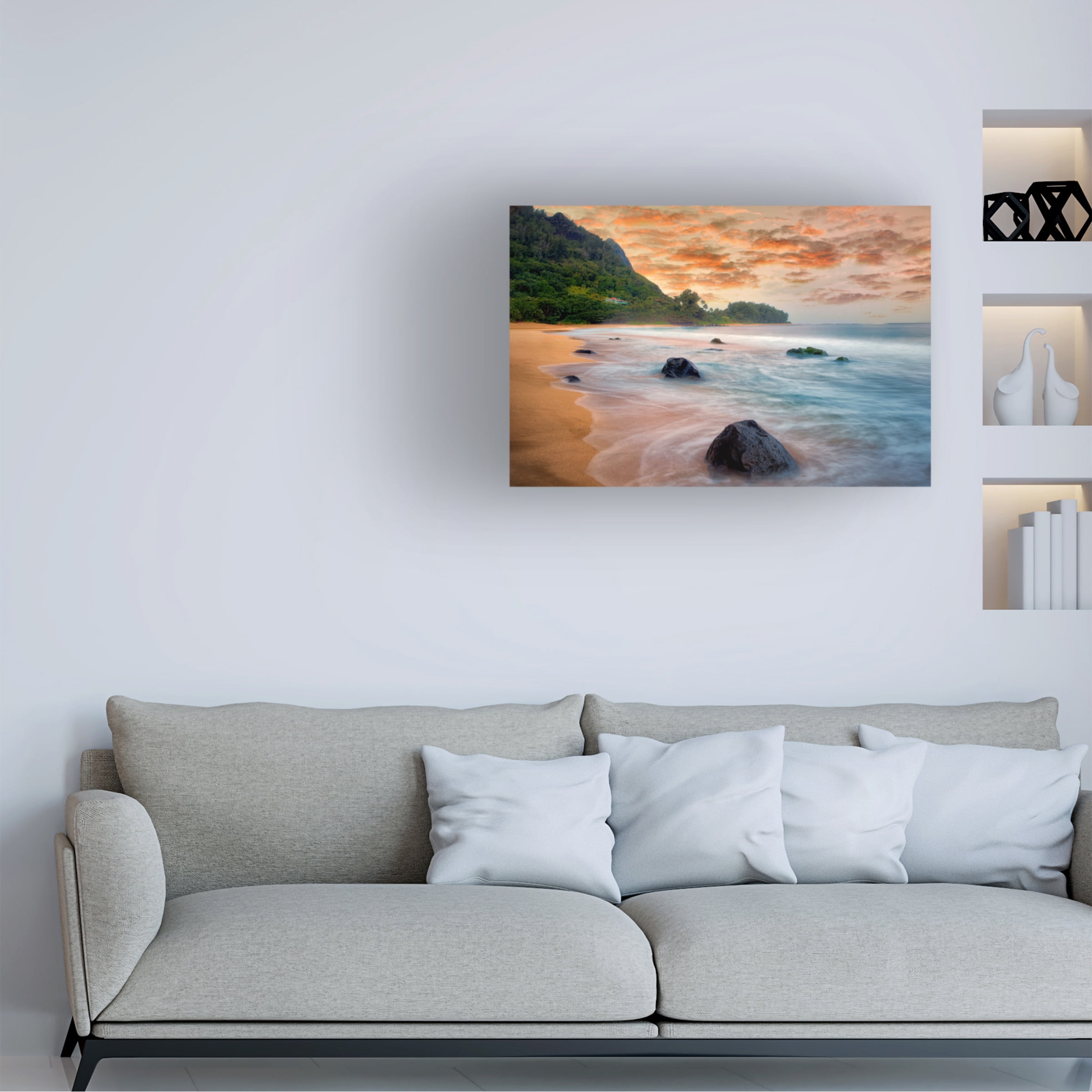 Dennis Frates 'Tunnels Beach' Canvas Art