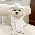 thumbnail image 1 of Super Absorbent Cute Pet Bathrobe for Small to Medium Dogs and Cats - Quick Dry, Soft, All-Season Comfort with Secure Magic Tape Closure, 1 of 5
