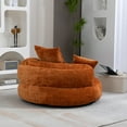 thumbnail image 4 of Oversized Chenille Bean Bag Chair With Three Pillows for Adults & Kids, Indoor & Outdoor Lazy Bean Bag Sofa with Wrap-Around Backrest  for Bedroom, Living Room, Playroom, Orange, 4 of 9