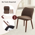 thumbnail image 3 of COZONY Dining Chair Set of 2, Upholstered PU Leather Dining Chairs with Wood Legs & Wing Backrest, for Dining Room or Living Room, Coffee Color, 3 of 23