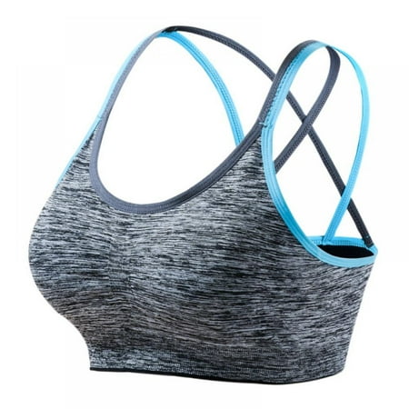 

Women Cross-Back No Steel Ring Removable Cup Yoga Sports Bra