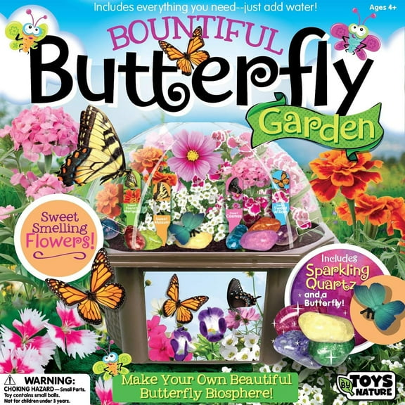 Toys By Nature: Bountiful Butterfly Garden - DIY Biosphere Terrarium Starter Kit, Grow Sweet Flowers, Decorate An Insect Plant Habitat, Adults-Kids 4 