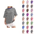 thumbnail image 1 of T-shirt Rayé pour Femmes 2026 Été Tendance Manches Courtes Col Rond Confortable Léger, 1 of 4