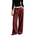 thumbnail image 5 of ClodeEU Women's High Waisted Draped Pleated Wide Leg Dress Pants,Slimming Casual Work Trousers ,Women's Plus L, 5 of 8