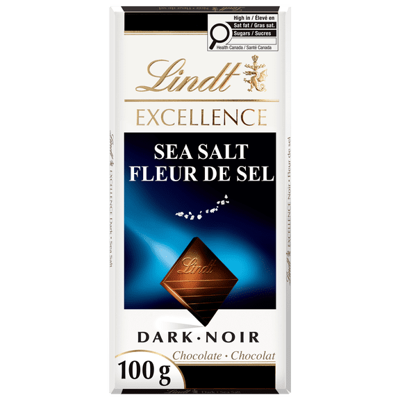 Lindt EXCELLENCE Sea Salt Dark Chocolate Bar, 100g