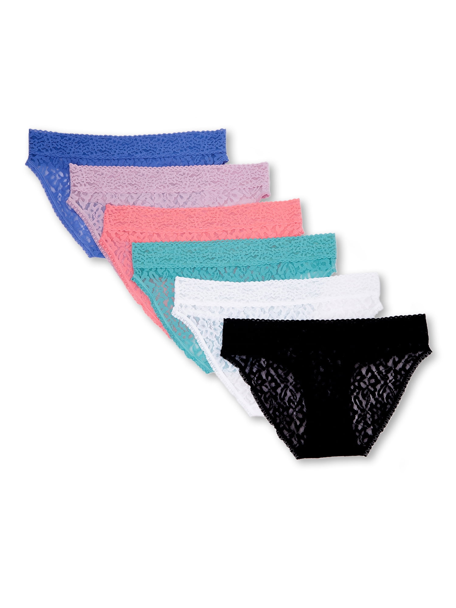 Secret Treasures Women's Lace Bikini Panties, 6-Pack