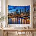 thumbnail image 5 of Urban Skyline Night with Twilight Scattered Clouds Skyscrapers, Mystical Fantasy for Space Lovers, Galaxy Room Decor, Housewarming Gift, Tapestry Wall Hanging for Bedroom and Dorm, 5 of 7