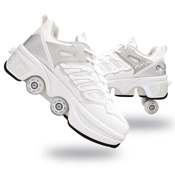 2-in-1 roller shoes for Girls Boys, Roller Skate Shoe for Indoor & Outdoor Fun,unisex roller skates sneakers for Birthday/ Christmas/Anniversary for Friend
