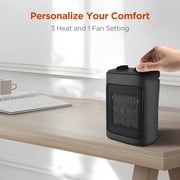 Mainstays 1500W Ceramic Fan-Force Electric Space Heater, Black