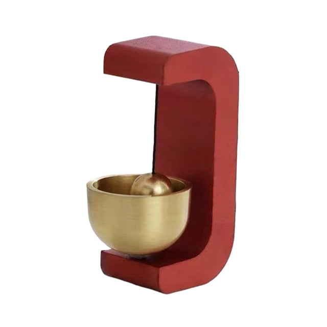 Naiovety Campanas de viento campana de apertura de puerta de latón para timbre tipo C de succión magnética todavía puede Decoración del hogar rojo