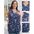 thumbnail image 3 of Valcatch Womens Plus Size Tops Summer Sleeveless V Neck Casual Loose Tunic Blouses Office Work Shirts, 3 of 9